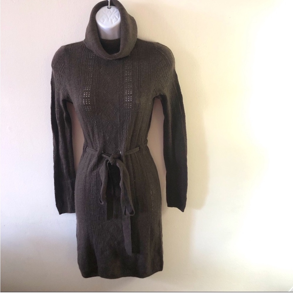 Aeve turtleneck sweater dress, long sleeves, brown, size medium